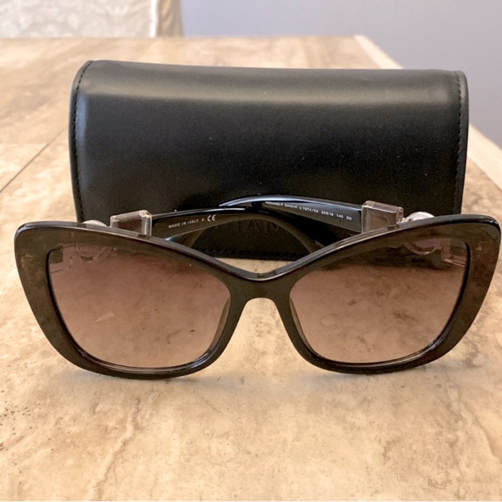 Chanel "Burgundy Red" Pearl Logo Sunglasses-Brand New Authentic:with case